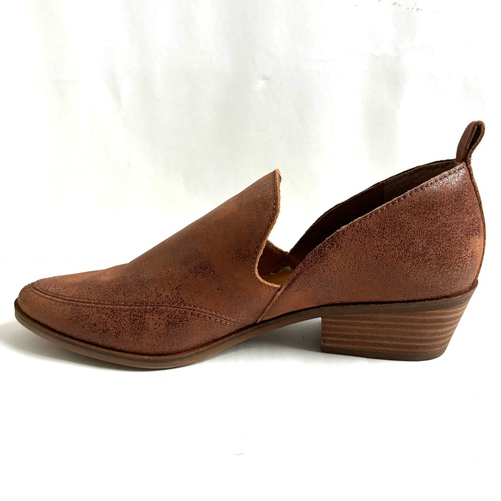 Lucky Brand Mahzan Loafer Slip On Leather Booties Toffee Color Brown Size 9 - Picture 4 of 17